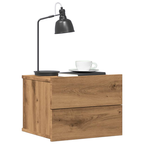 vidaXL Wall-mounted Bedside Cabinet Artisan Oak 40x32x30 cm