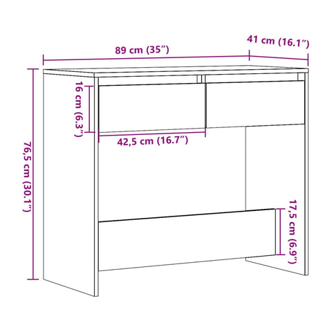 vidaXL Console Table Old Wood 89x41x76.5 cm Engineered Wood