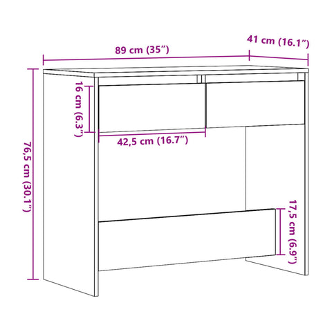 vidaXL Console Table Artisan Oak 89x41x76.5 cm Engineered Wood