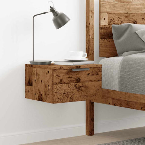 vidaXL Wall-mounted Bedside Cabinet Old Wood 34x30x20 cm