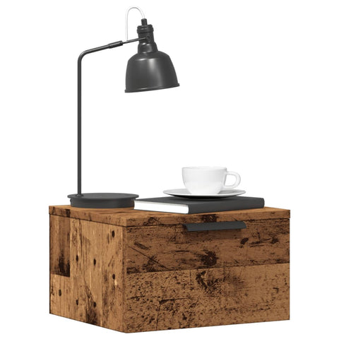 vidaXL Wall-mounted Bedside Cabinet Old Wood 34x30x20 cm