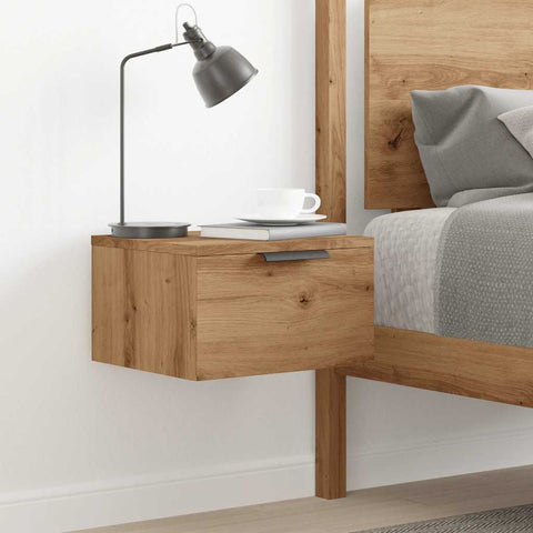 vidaXL Wall-mounted Bedside Cabinet Artisan Oak 34x30x20 cm