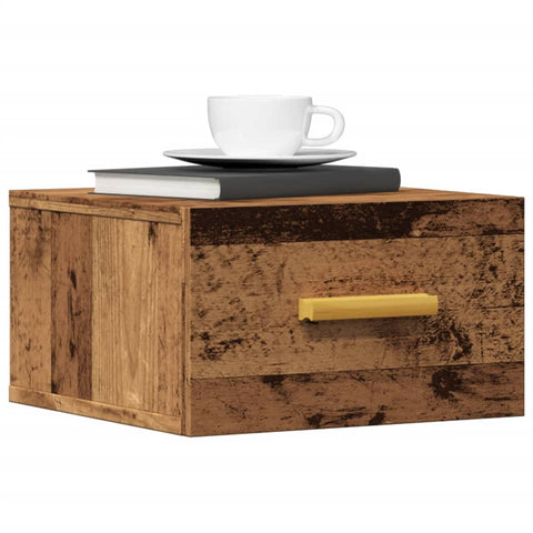 vidaXL Wall-mounted Bedside Cabinet Old Wood 35x35x20 cm