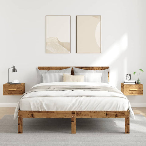 vidaXL Wall-mounted Bedside Cabinets 2 pcs Old Wood 35x35x20 cm