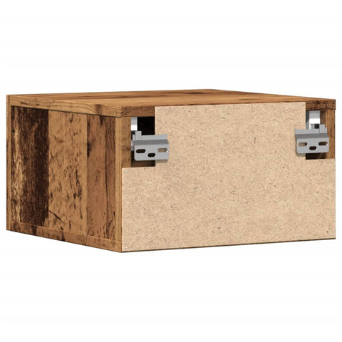 vidaXL Wall-mounted Bedside Cabinets 2 pcs Old Wood 35x35x20 cm