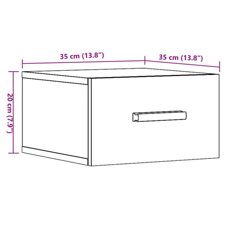 vidaXL Wall-mounted Bedside Cabinets 2 pcs Old Wood 35x35x20 cm
