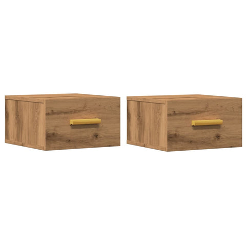 vidaXL Wall-mounted Bedside Cabinets 2 pcs Artisan Oak 35x35x20 cm