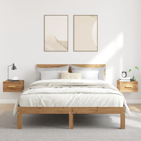 vidaXL Wall-mounted Bedside Cabinets 2 pcs Artisan Oak 35x35x20 cm