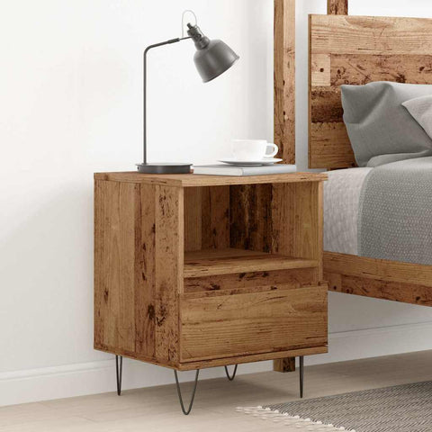vidaXL Bedside Cabinet Old Wood 40x35x50 cm Engineered Wood