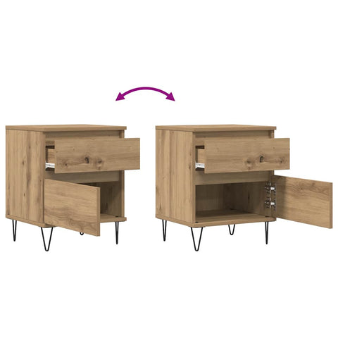 vidaXL Bedside Cabinets 2 pcs Artisan Oak 40x35x50 cm Engineered Wood