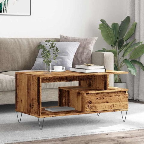vidaXL Coffee Table Old Wood 90x49x45 cm Engineered Wood