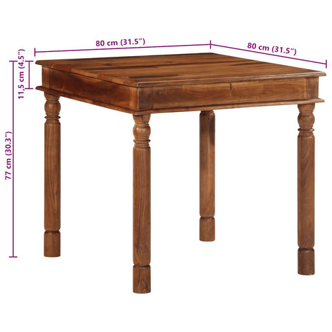 vidaXL Dining Table 80x80x77 cm Solid Wood Acacia