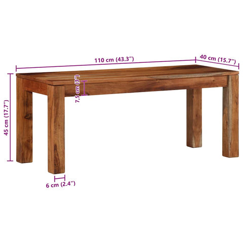 vidaXL Bench 110 cm Solid Wood Acacia