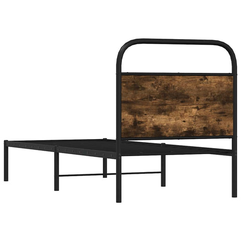 vidaXL Bed Frame Without Mattress 75x190 cm Small Single Smoked Oak Engineered Wood
