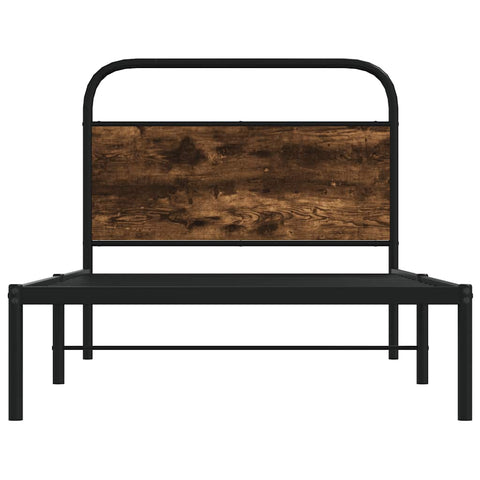 vidaXL Bed Frame Without Mattress 100x190 cm Smoked Oak Engineered Wood
