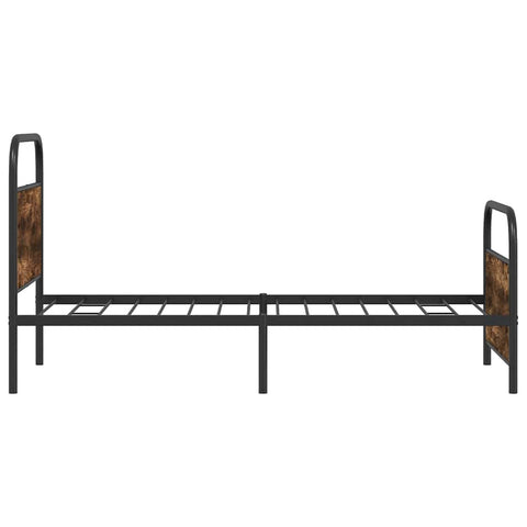 vidaXL Bed Frame Without Mattress 107x203 cm Smoked Oak Engineered Wood