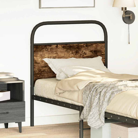 vidaXL Headboard Smoked Oak 75 cm Steel and Engineered Wood