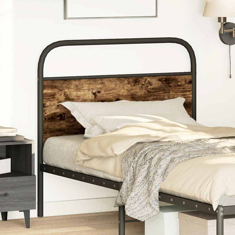 vidaXL Headboard Smoked Oak 90 cm Steel and Engineered Wood