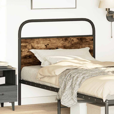 vidaXL Headboard Smoked Oak 107 cm Steel and Engineered Wood