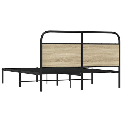 vidaXL Bed Frame Without Mattress 150x200 cm King Size Sonoma Oak Engineered Wood