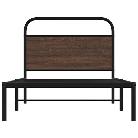 vidaXL Bed Frame Without Mattress 100x190 cm Brown Oak Engineered Wood
