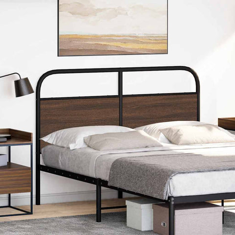 vidaXL Headboard Brown Oak 140 cm Steel and Engineered Wood