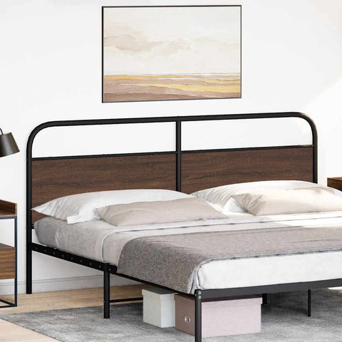 vidaXL Headboard Brown Oak 180 cm Steel and Engineered Wood