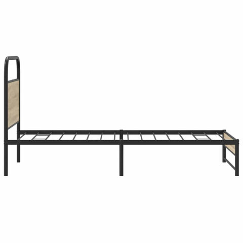 vidaXL Bed Frame Without Mattress 90x190 cm Smoked Oak Engineered Wood