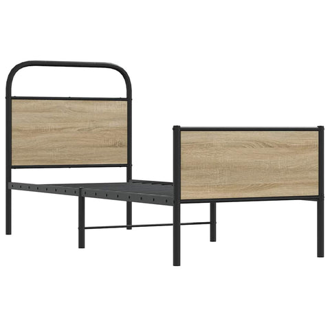 vidaXL Bed Frame without Mattress 75x190 cm Sonoma Oak Engineered Wood