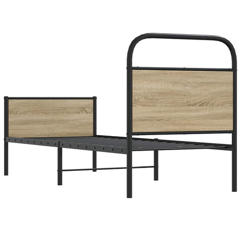 vidaXL Bed Frame without Mattress 75x190 cm Sonoma Oak Engineered Wood
