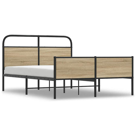 vidaXL Bed Frame without Mattress 135x190 cm Sonoma Oak Engineered Wood