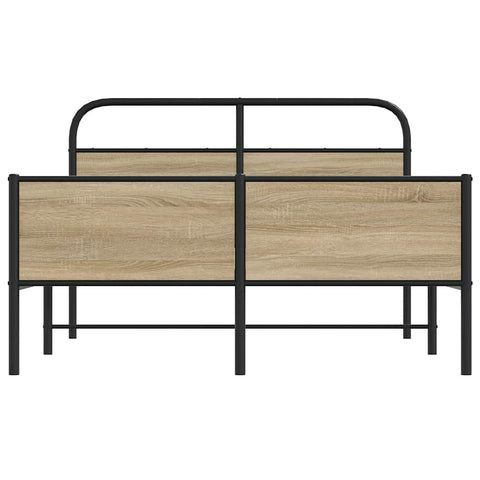 vidaXL Bed Frame without Mattress 135x190 cm Sonoma Oak Engineered Wood
