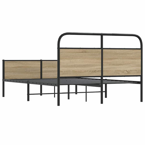 vidaXL Bed Frame without Mattress 135x190 cm Sonoma Oak Engineered Wood