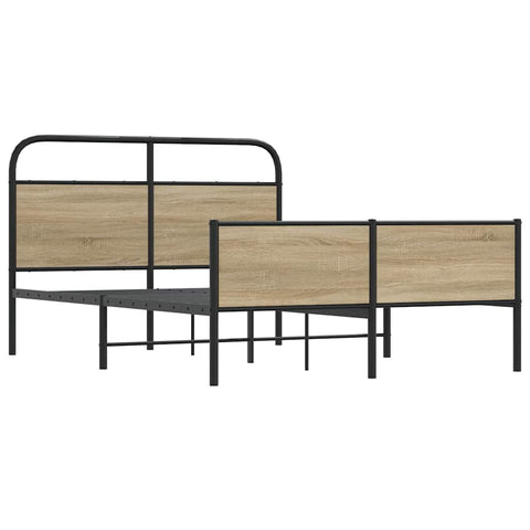vidaXL Bed Frame without Mattress 140x200 cm Sonoma Oak Engineered Wood