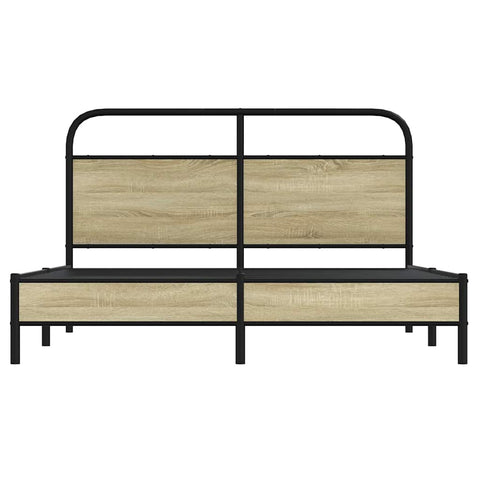 vidaXL Bed Frame without Mattress 150x200 cm King Size Sonoma Oak Engineered Wood
