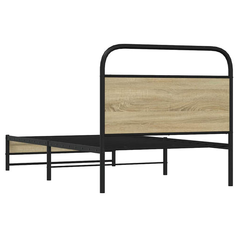 vidaXL Bed Frame without Mattress 90x190 cm Single Sonoma Oak Engineered Wood