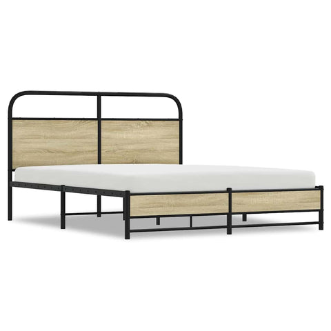 vidaXL Bed Frame without Mattress 150x200 cm King Size Sonoma Oak Engineered Wood