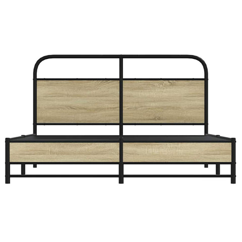 vidaXL Bed Frame without Mattress 150x200 cm King Size Sonoma Oak Engineered Wood