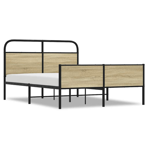 vidaXL Bed Frame without Mattress 140x200 cm Sonoma Oak Engineered Wood