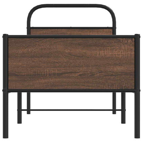 vidaXL Bed Frame without Mattress 75x190 cm Brown Oak Engineered Wood