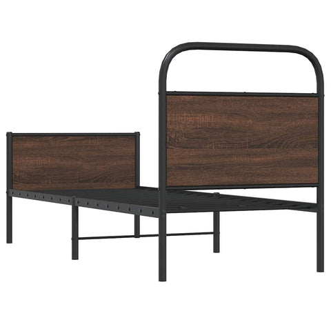vidaXL Bed Frame without Mattress 80x200 cm Brown Oak Engineered Wood