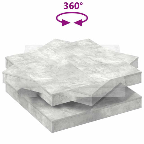 vidaXL Coffee Table 360-Degree Rotatable Concrete Grey 90x90x34.5 cm