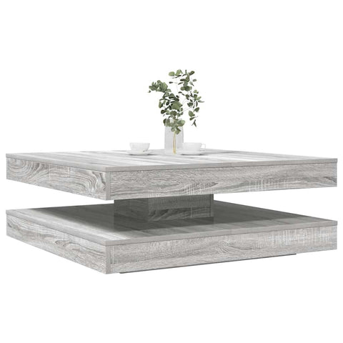 vidaXL Coffee Table 360-Degree Rotatable Grey Sonoma 90x90x34.5 cm