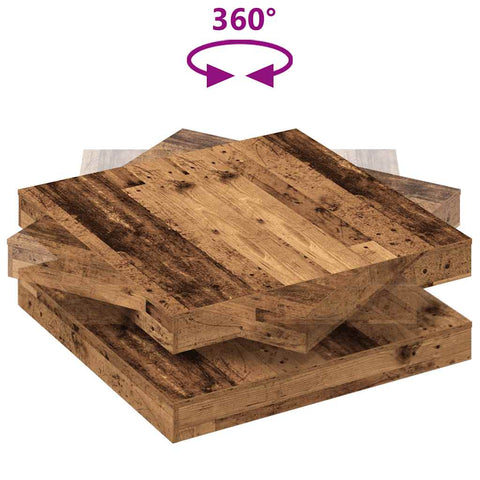 vidaXL Coffee Table 360-Degree Rotatable Old Wood 90x90x34.5 cm