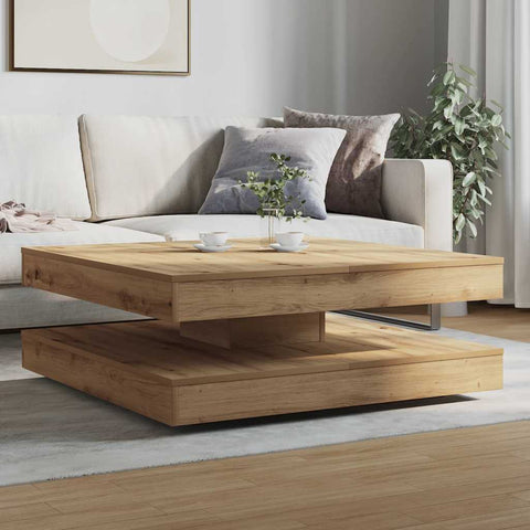 vidaXL Coffee Table 360-Degree Rotatable Artisan Oak 90x90x34.5 cm