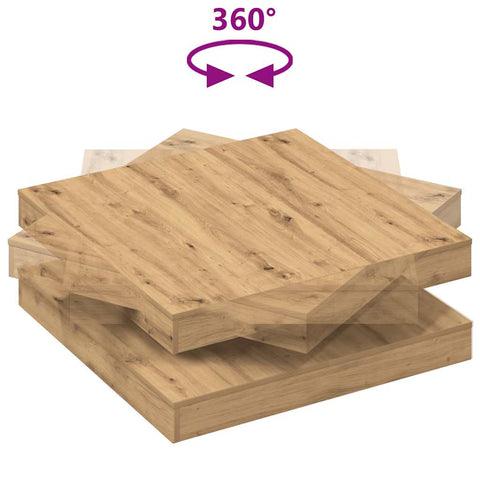 vidaXL Coffee Table 360-Degree Rotatable Artisan Oak 90x90x34.5 cm