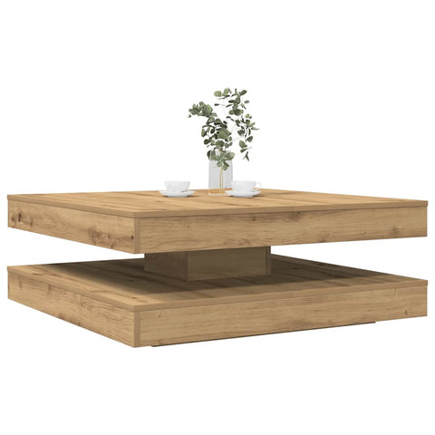 vidaXL Coffee Table 360-Degree Rotatable Artisan Oak 90x90x34.5 cm