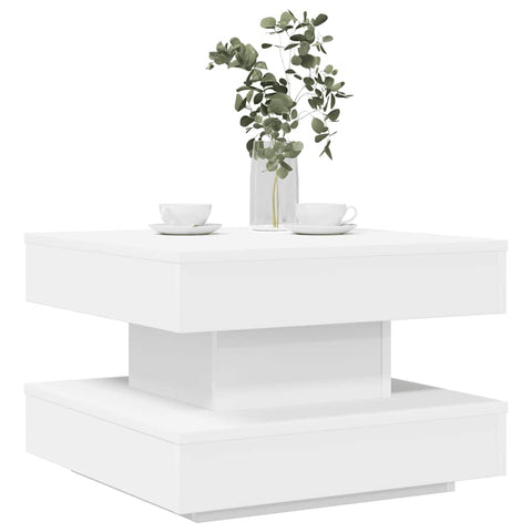 vidaXL Coffee Table 360-Degree Rotatable White 50x50x34.5 cm
