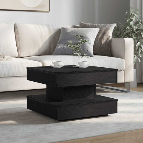 vidaXL Coffee Table 360-Degree Rotatable Black 50x50x34.5 cm