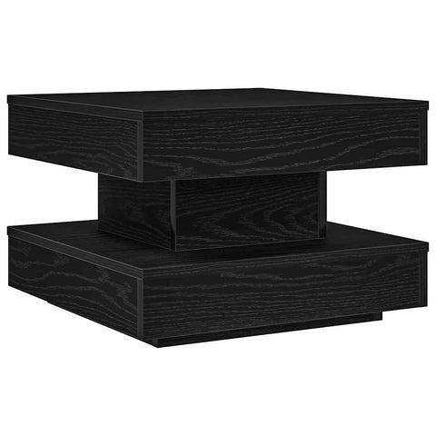 vidaXL Coffee Table 360-Degree Rotatable Black 50x50x34.5 cm